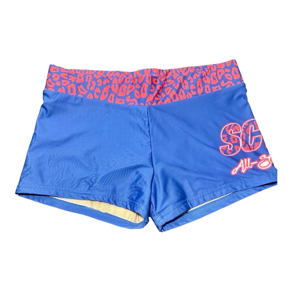 VARSITY SPIRIT Blue and Pink Athletic Shorts
